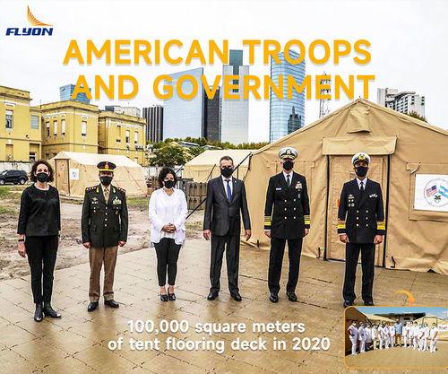 Nieuwste bedrijfsoplossingen over 2020 America Troops en Government Tent Flooring Project