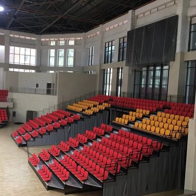 Goede prijs Comfortabele Materiële Intrekbare Bleacher van pp Plaatsing voor Tribune Binnengymnastiek online