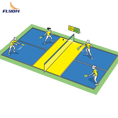 Goede prijs Anti-aging draagbare pickleballbanen vloer grootte opties van 44 * 20ft of 60 * 30ft online