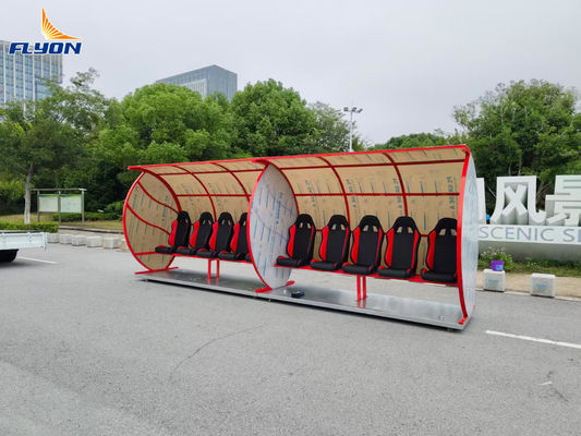 Goede prijs EN 13501 Gecertificeerde brandwerende leer draagbare bankbescherming met wielen voor voetbalteams online