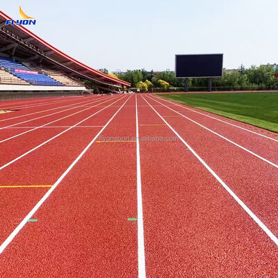 Goede prijs Op maat gemaakte Volledig Gietbare Synthetische Atletiekbaan met Schokabsorptie en IAAF Certificering voor Scholen en Stadions online