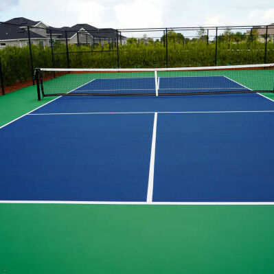 Goede prijs EU-standaard 44*20ft Draagbare pickleball-mat met anti-glijoppervlak en aangepaste lijnverf online
