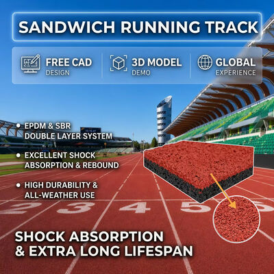 Goede prijs Multilayer Sandwich PU Running Track High Elastic Shock Proof Athletic Surface Weerbestendige online
